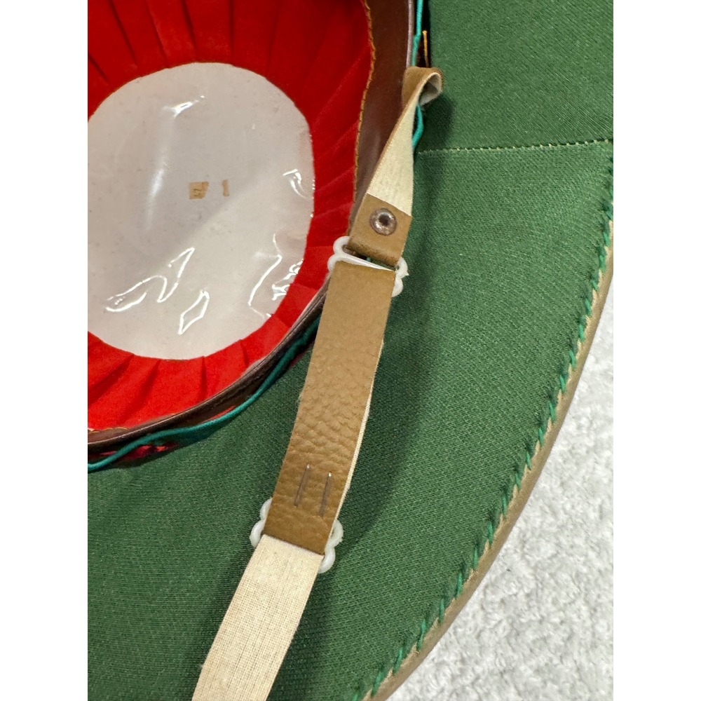 Vintage Khaki Cotton Pith Helmet Safari Explorer Sun Hat Size 7 Tan - Picture 7 of 8